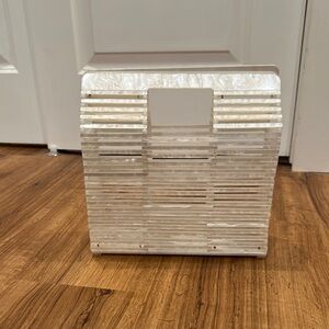 Elegant White Acrylic Clutch